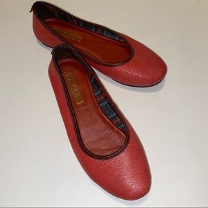 Trask Women's Full Leather Red Flats Shoes Size 36
